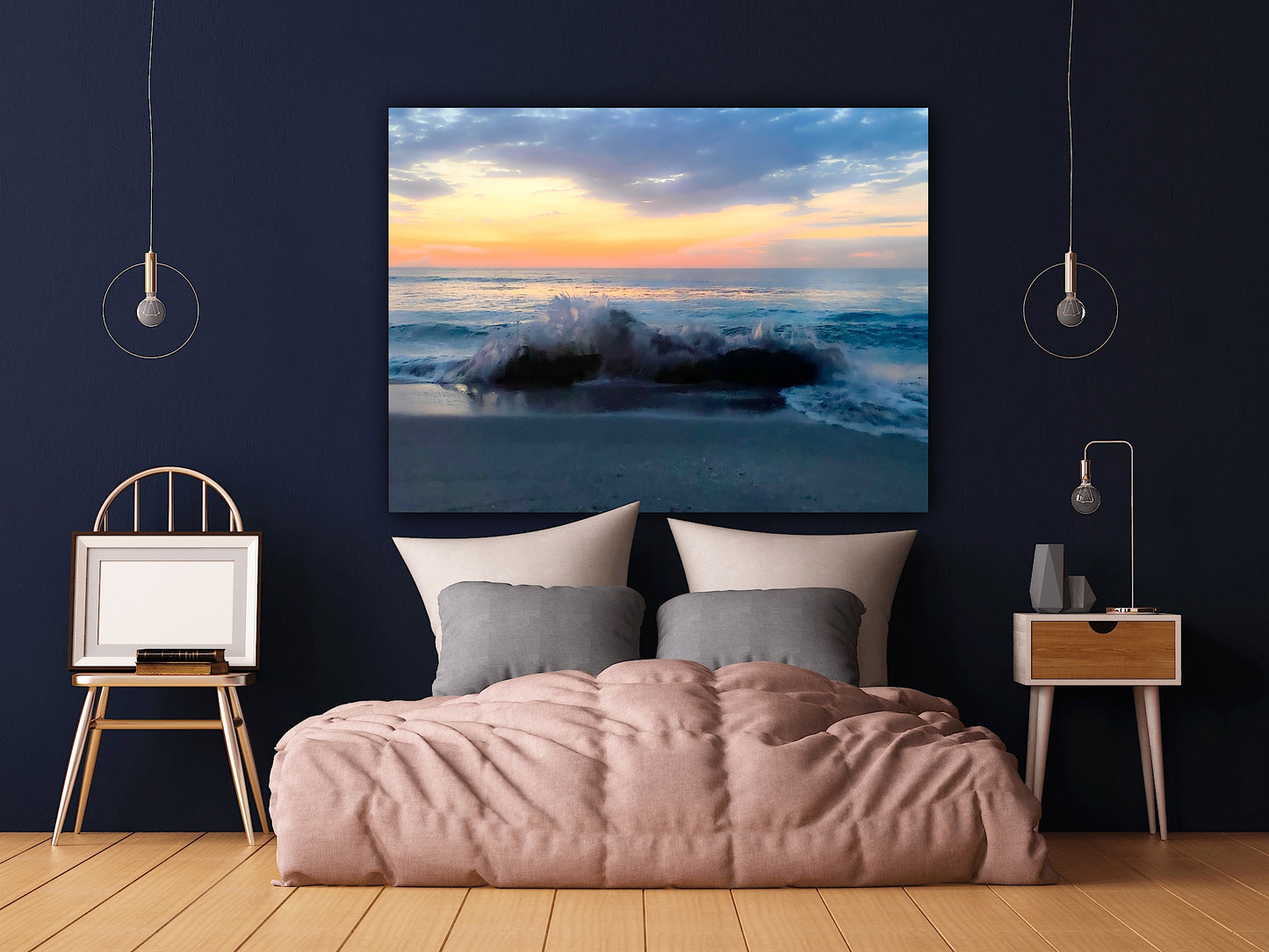 splash of sunrise canvas print bedroom wallart decor by Jacqueline mb designs