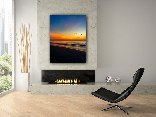 Pelican Sunrise Flight - Canvas Print