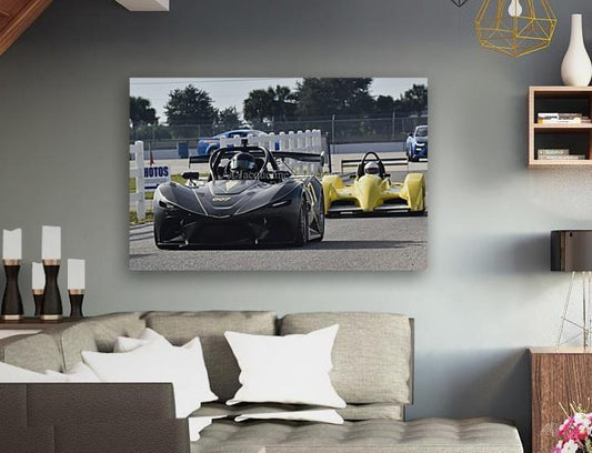 007 Radical Race car canvas print by Jacqueline MB Designs 