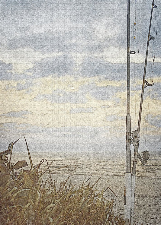 Fishing Poles rest by the Shore  - Puzzle