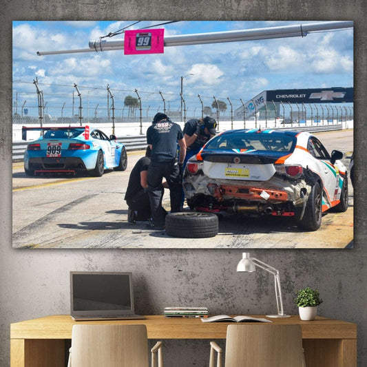 23.5 hours to go race car canvas print by Jacqueline MB Designs