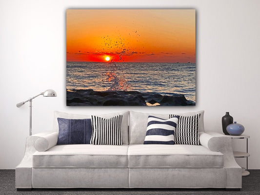 droplets of a wave dancing sunrise acrylic print home decor by jacqueline mb designs