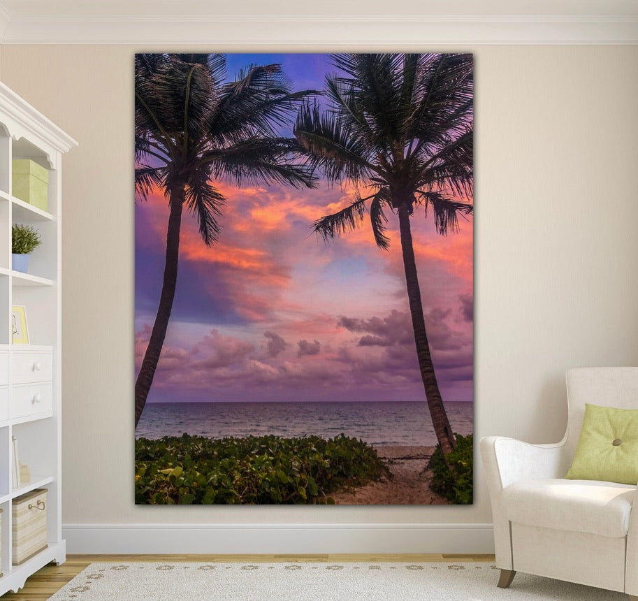 Pathway to Tropical Sunset - Classic Canvas Print