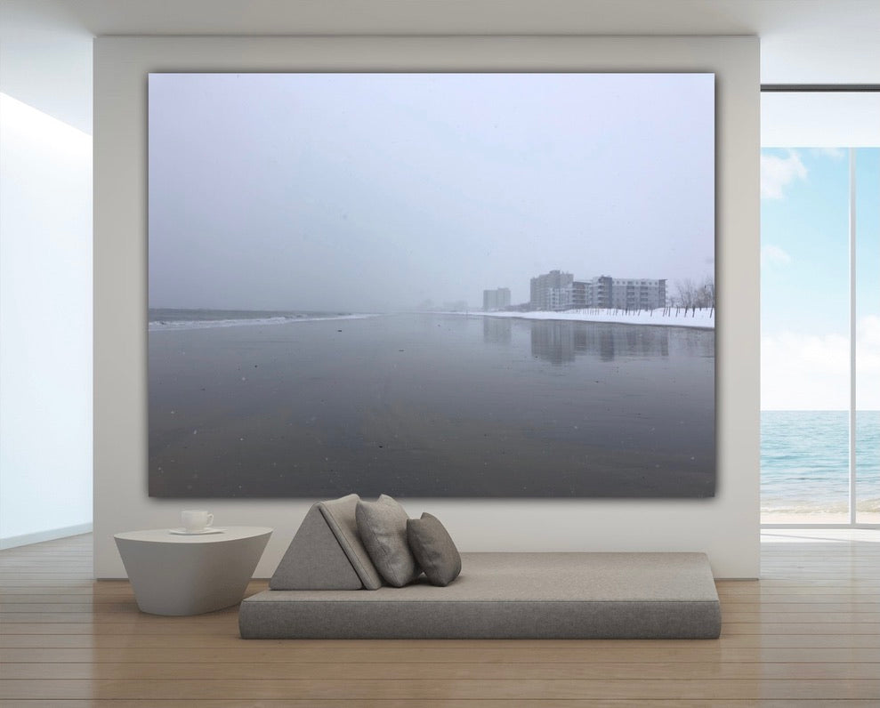 Winter Walk on Beach 2019 - Canvas Print