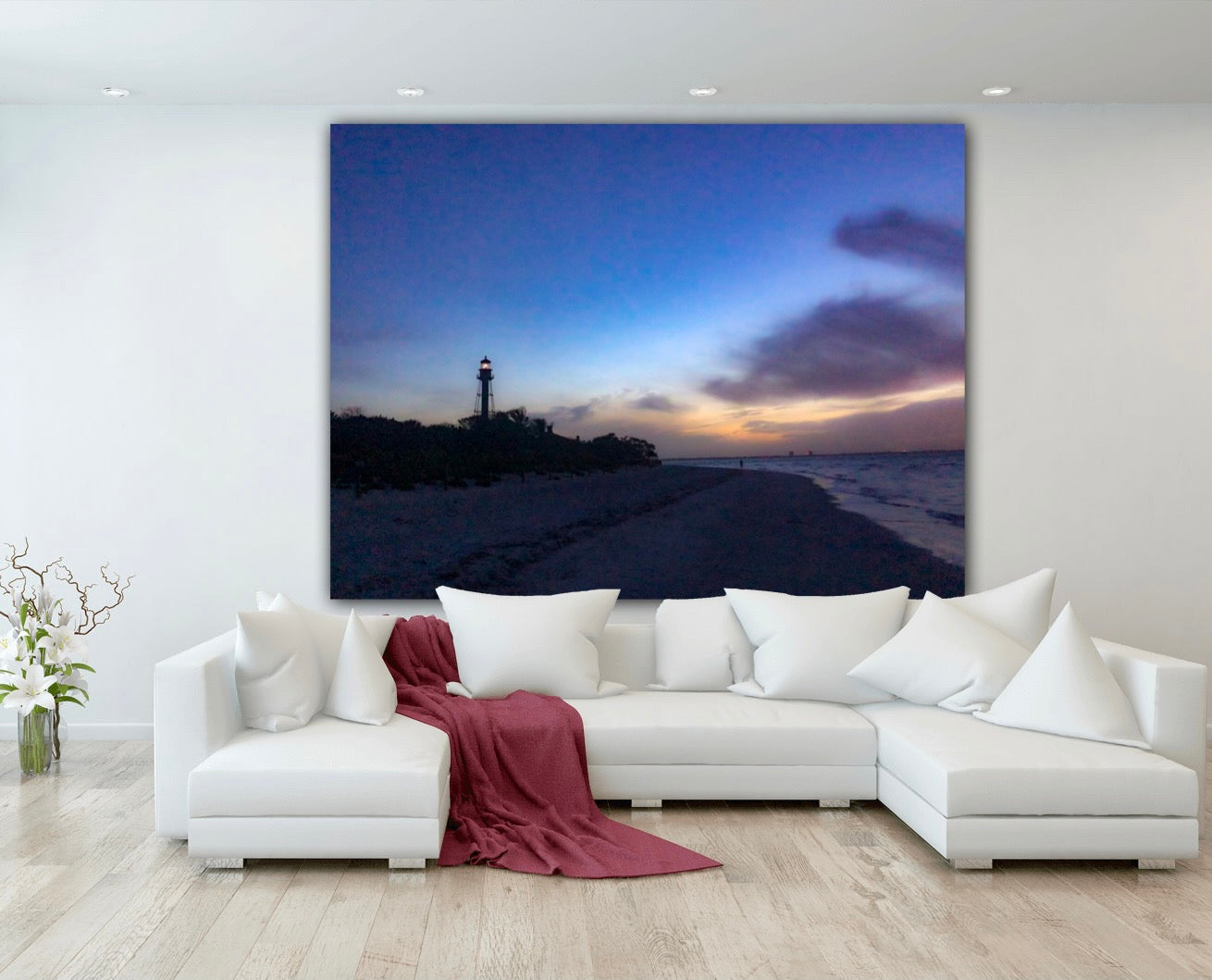 Sunrise glow over Sanibel Lighthouse - Classic Canvas Print