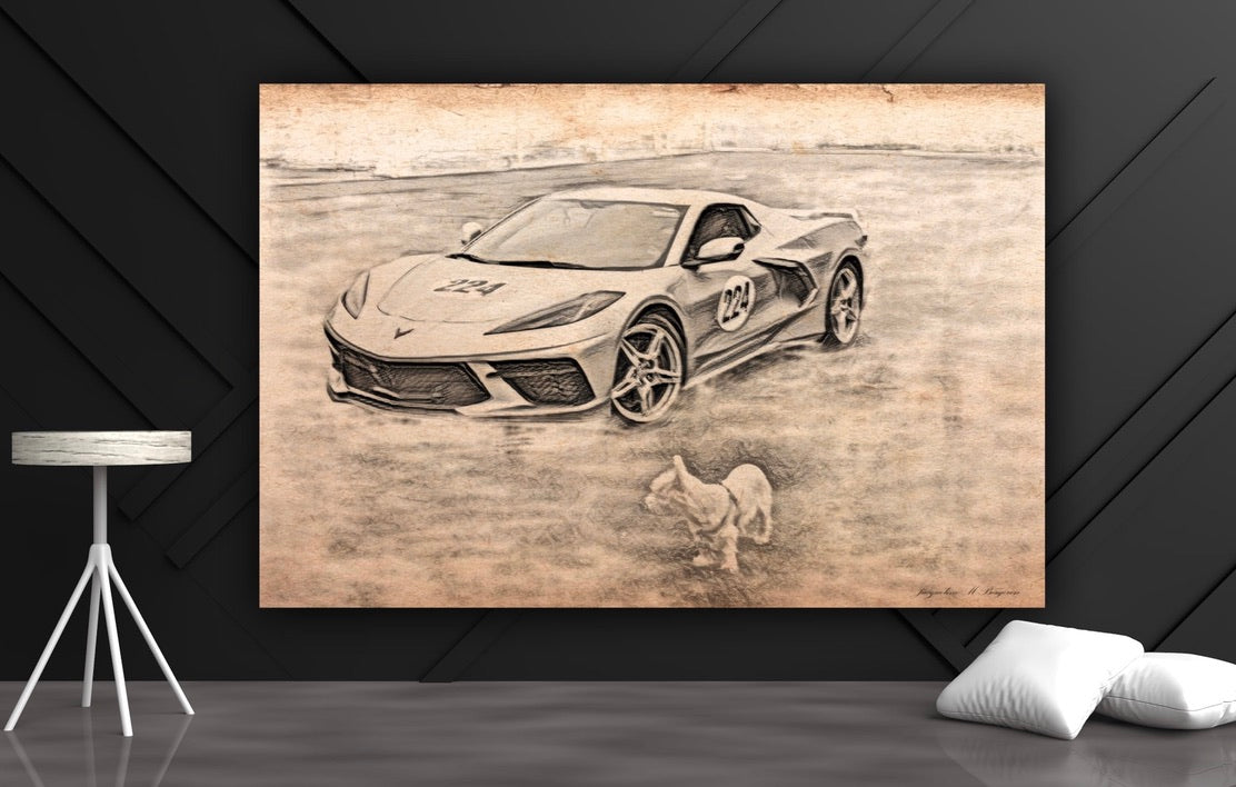 Dads C8 Vette - Classic Canvas Print