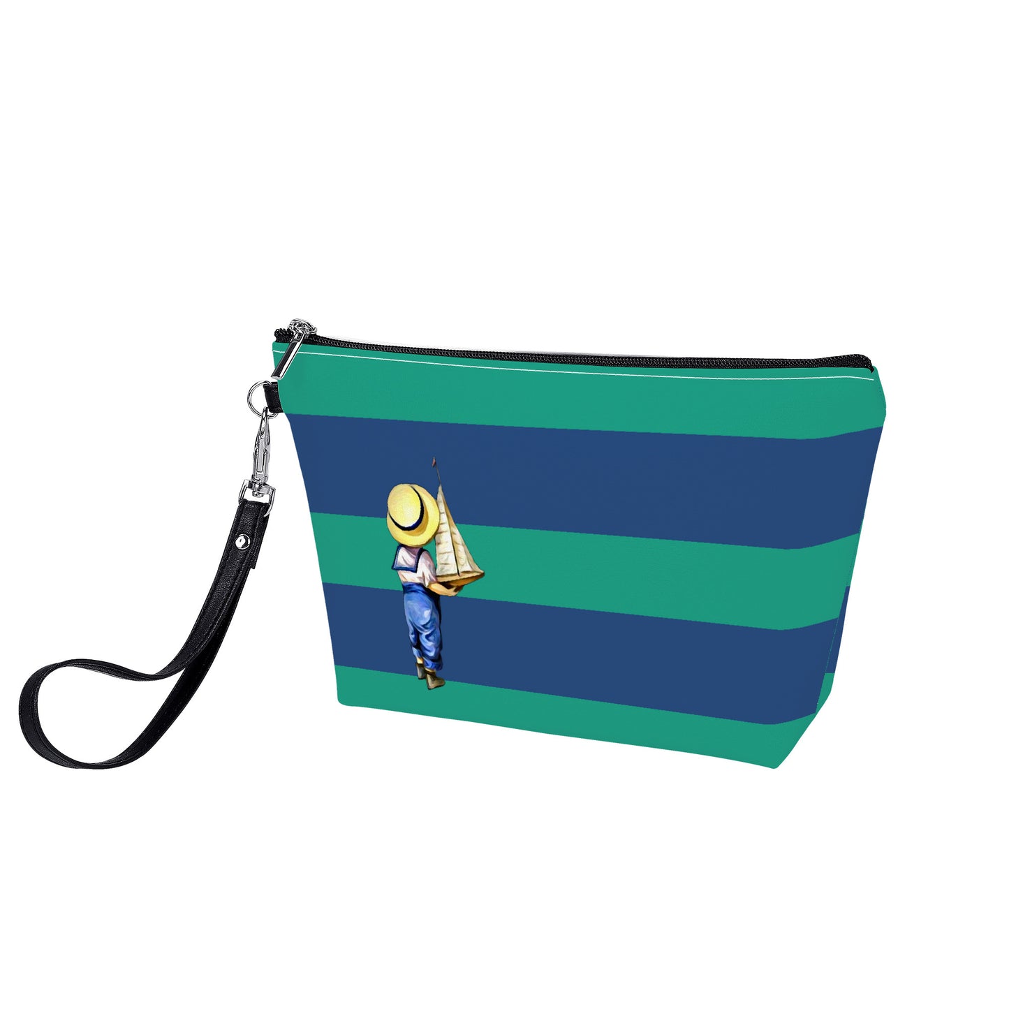 Nautical Boy Blue Green Stripes Dinghy Bag by Jacqueline MB Designs 