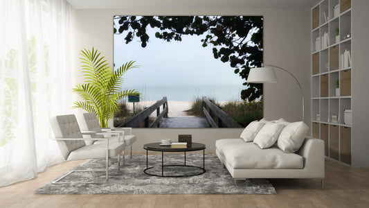 Wooden Pathway to Beach - Classic Canvas Print