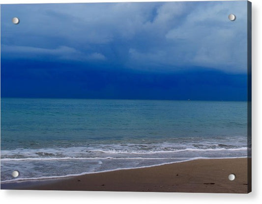 blues of the ocean acrylic print with posts by jacqueline mb designs