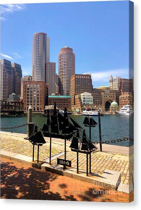 city view of boston canvas print by jacqueline mb designs