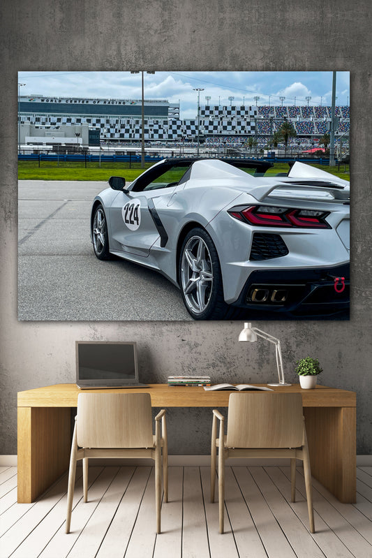 Corvette C8 daytona kind day art print by jacqueline mb designs