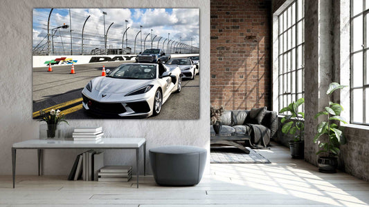 c8 at daytona photobomb acrylic print home/office wall decor by jacqueline mb designs