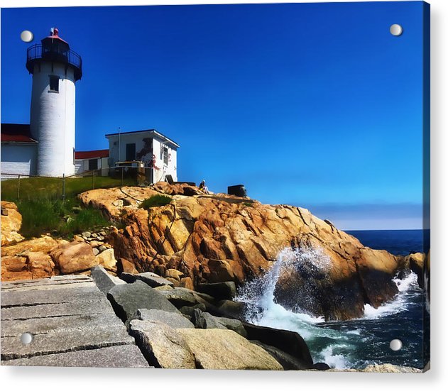 Waves Crashing on Eastern Point Lighthouse - Classic Acrylic Print