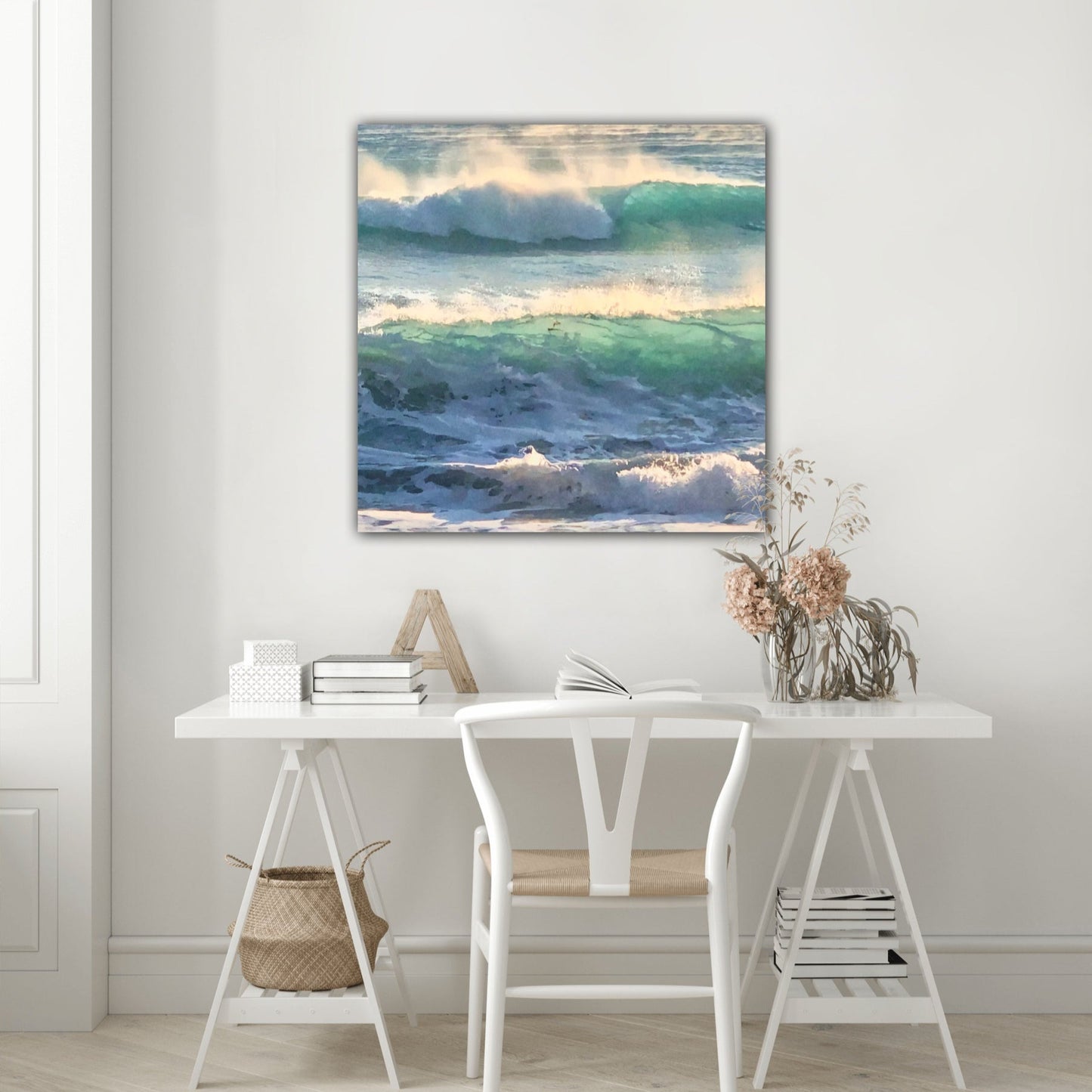 emerald fog canvas print home office decor by Jacqueline mb designs