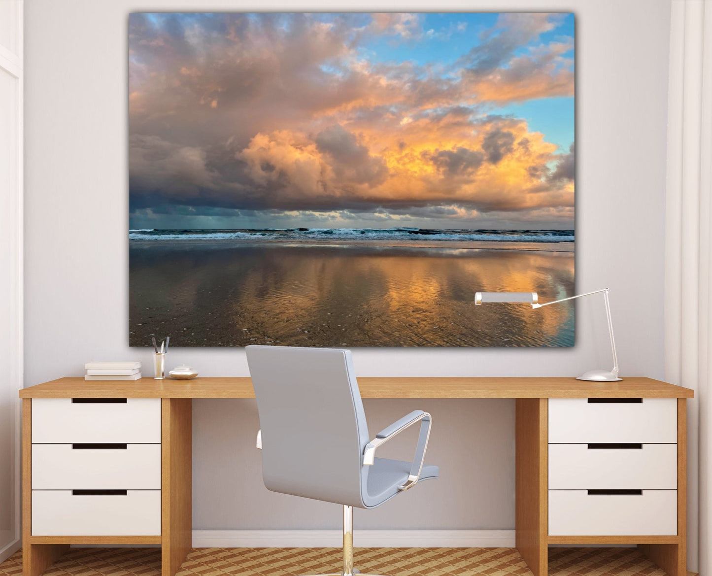 Florida Beach Sunset Acrylic Print Office Art by Jacqueline MB Designs