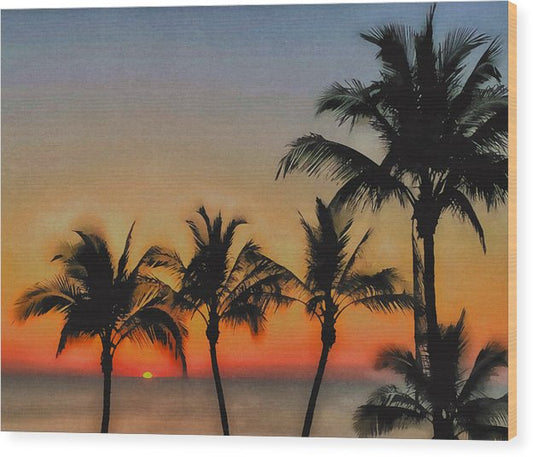 good morning tropical sunrise da printed on wood by jacqueline mb designs