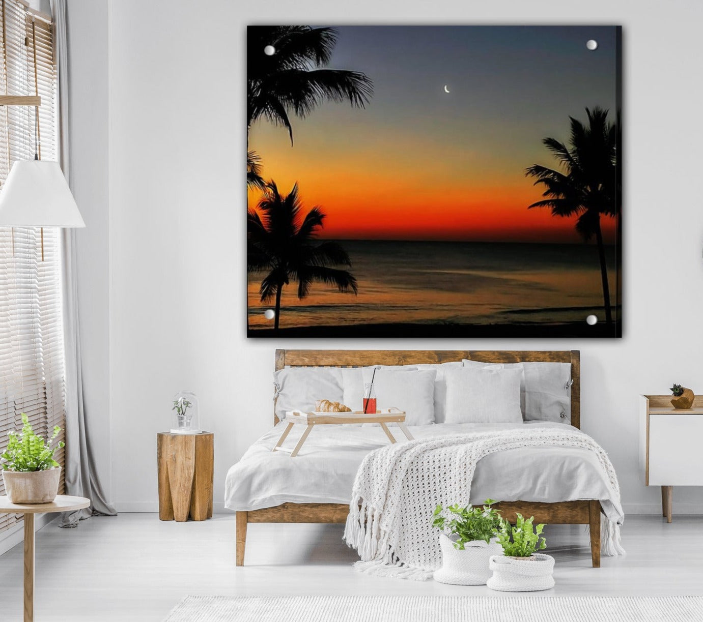 good night tropical moon acrylic print bedroom decor by jacqueline mb designs