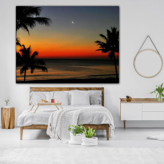 good night tropical moon canvas by jacqueline mb designs