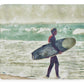 heading out to surf mission beach ca Sherpa fleece blanket 