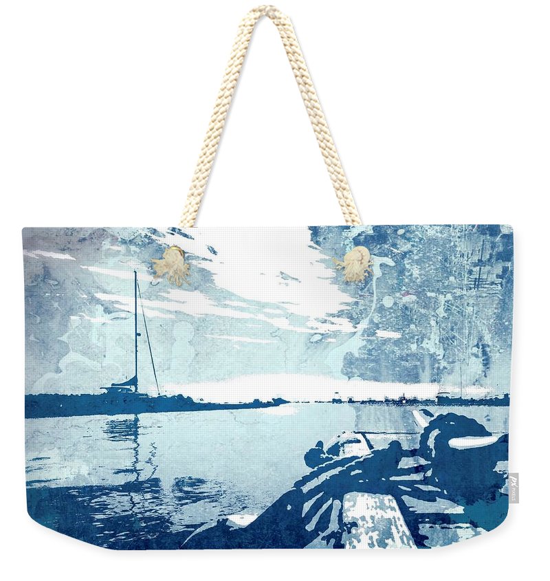 Line Holding onto Cleat waiting for Boat to Come In  - Weekender Tote Bag