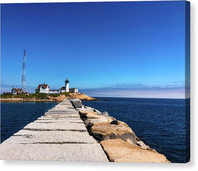 Looking at Eastern Point Light House from the Jetty - Canvas Print