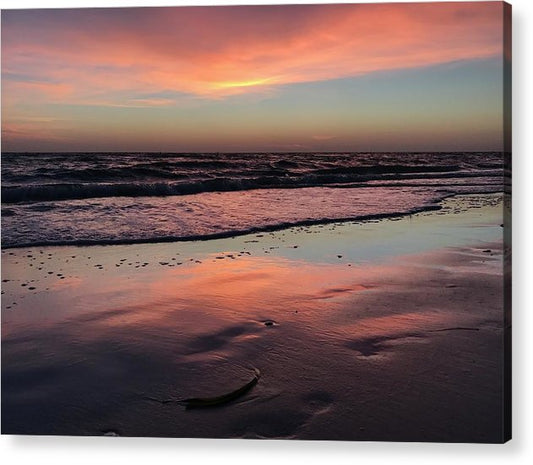 low tide sunrise acrylic print by jacqueline mb designs