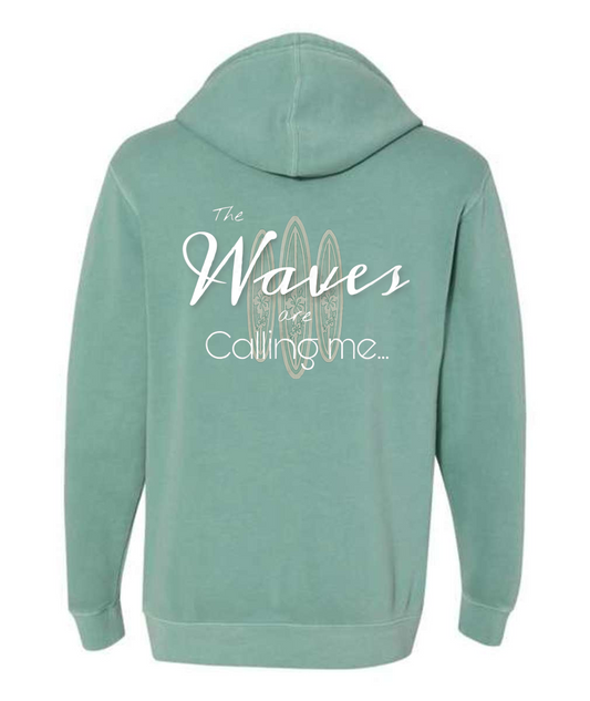 Surf Waves are Calling Lt  - Highland Beach Hooded Sweatshirt