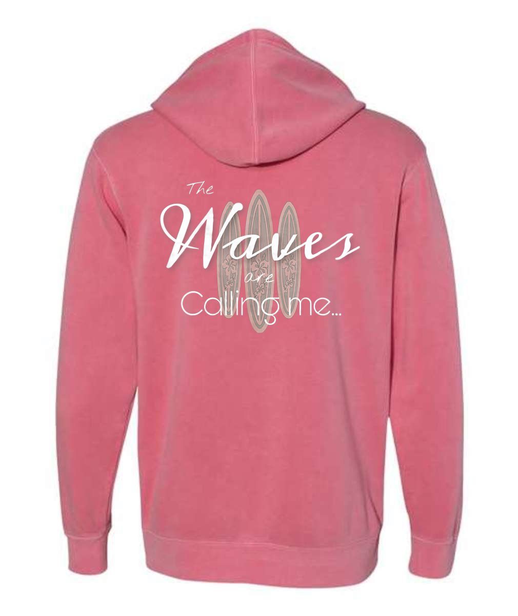 Surf Waves are Calling Lt - Highland Beach Hooded Sweatshirt
