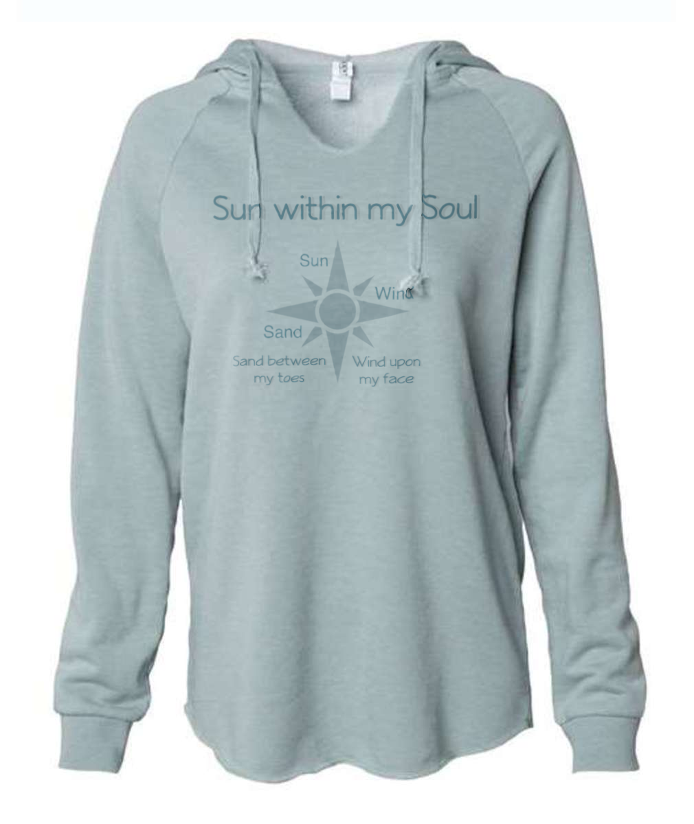 sun within my soul green womens sweatshirt