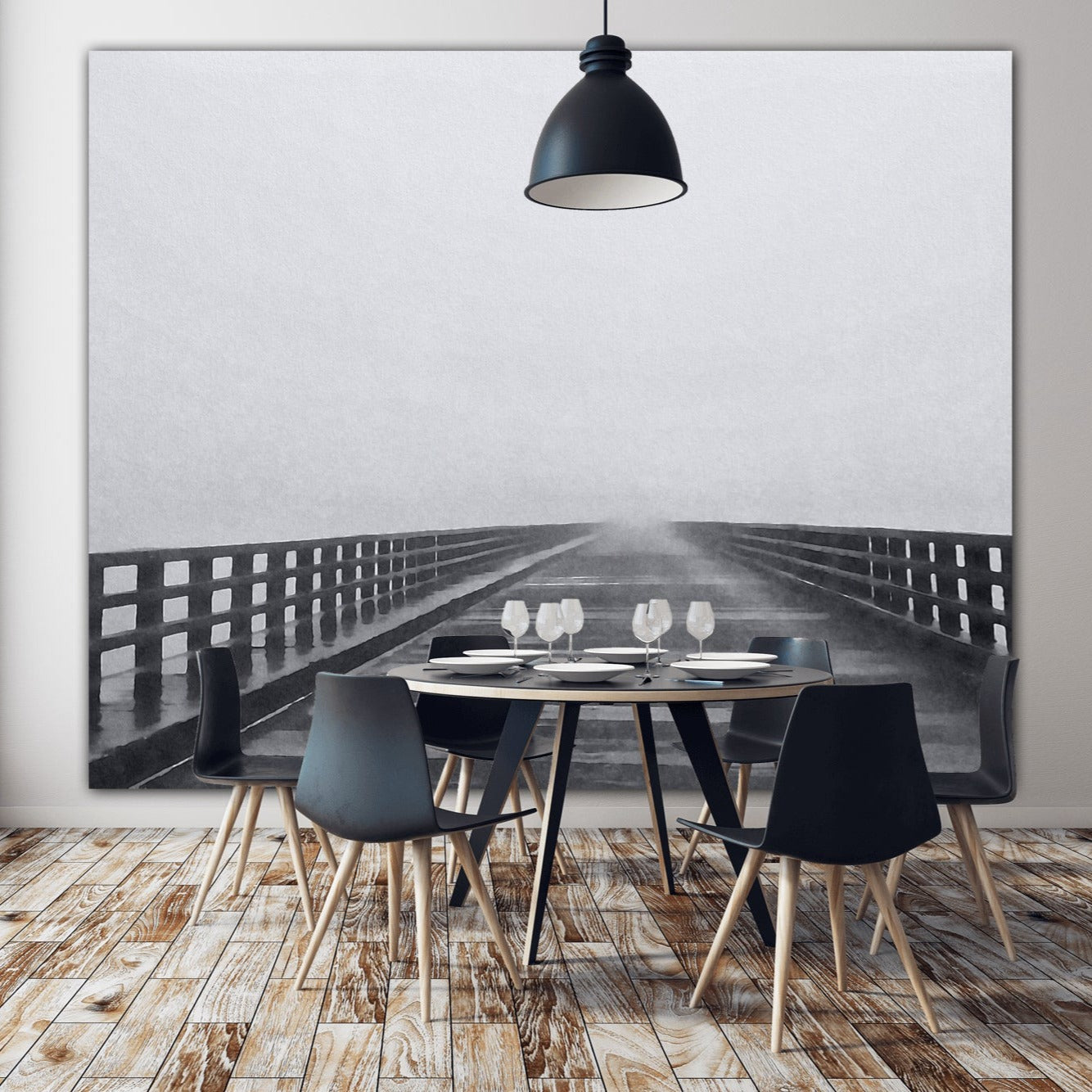 mystical foggy bridge da canvas Home decor by jacqueline mb designs 