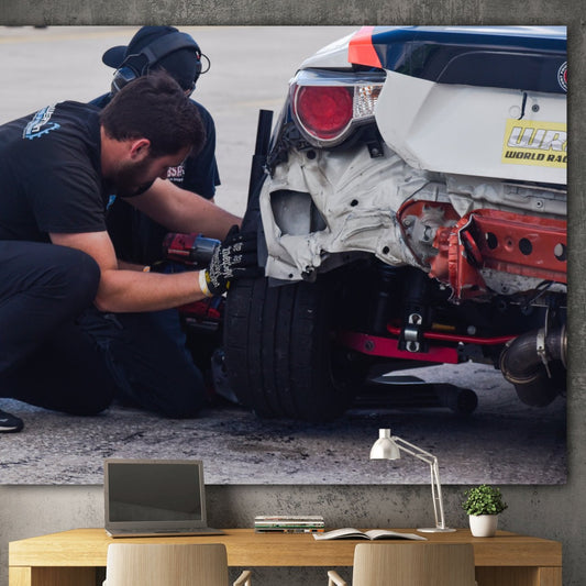 new tire is always good acrylic print home office decor by jacqueline mb designs