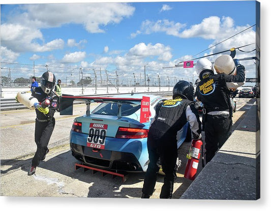 pit crew acrylic print by jacqueline mb designs