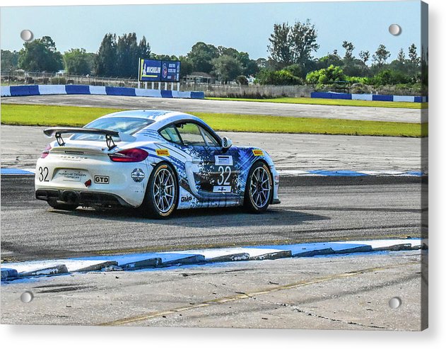 porsche gt4 sebring track day acrylic print with posts by jacqueline mb designs