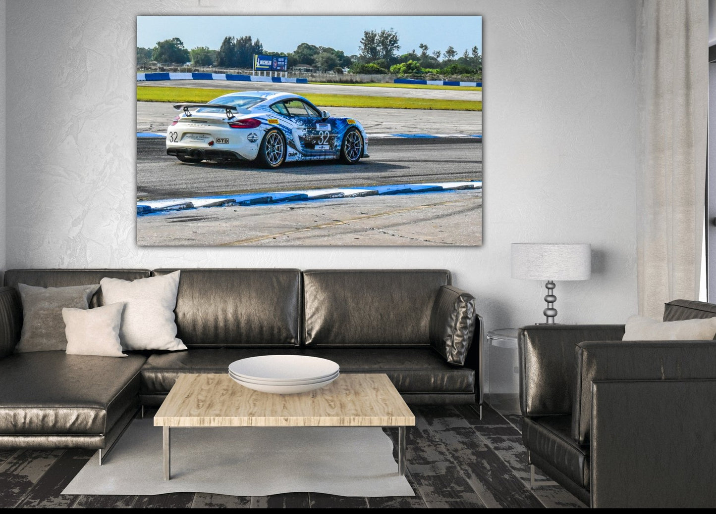 porsche gt4 sebring track day acrylic print home/office/mancave decor by jacqueline mb designs