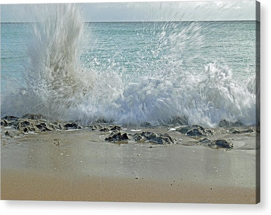 power of a wave acrylic print by jacqueline mb designs