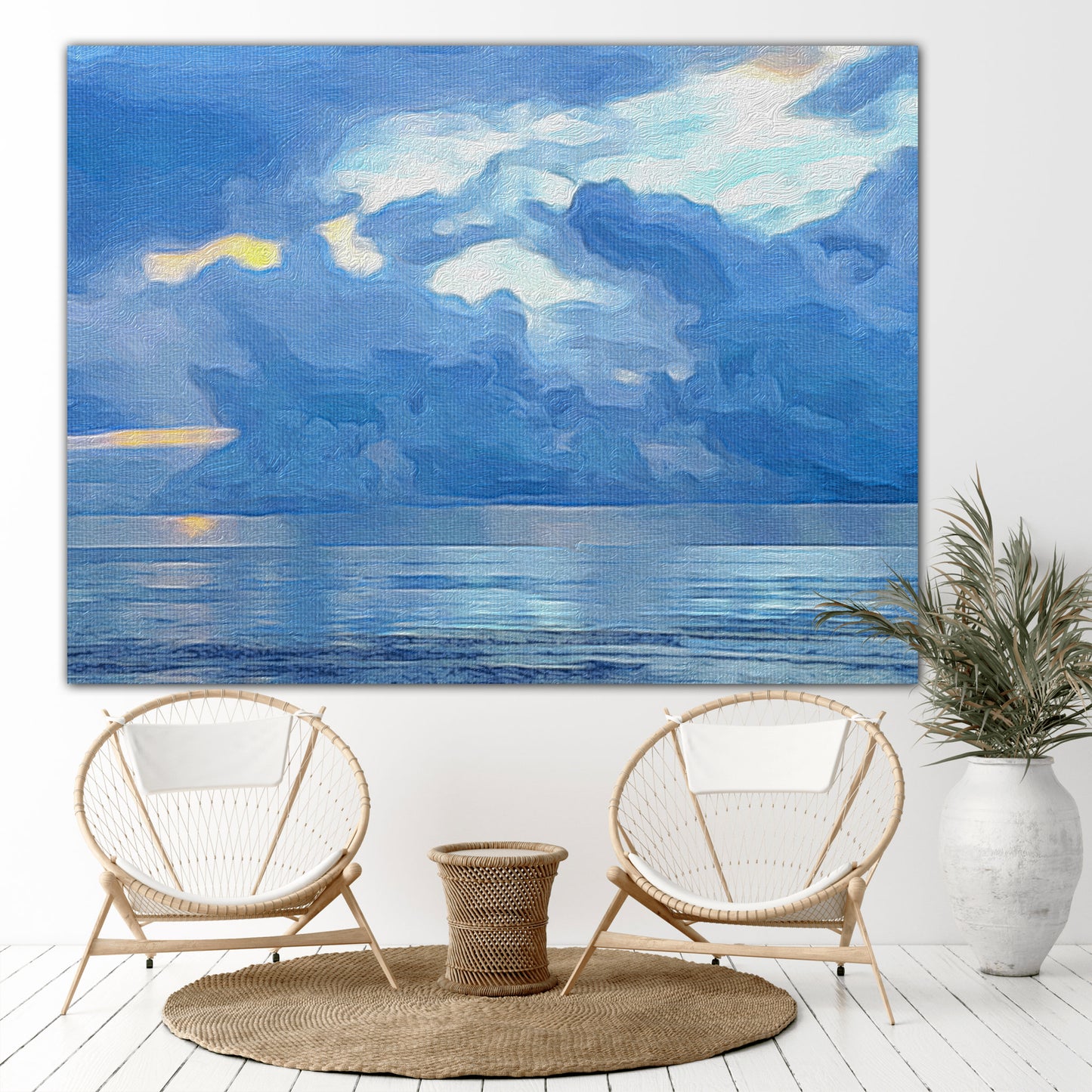 rain clouds over the sea acrylic print home decor by jacqueline mb designs