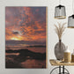 red sky over Marblehead Wood print home decor by jacqueline mb designs 