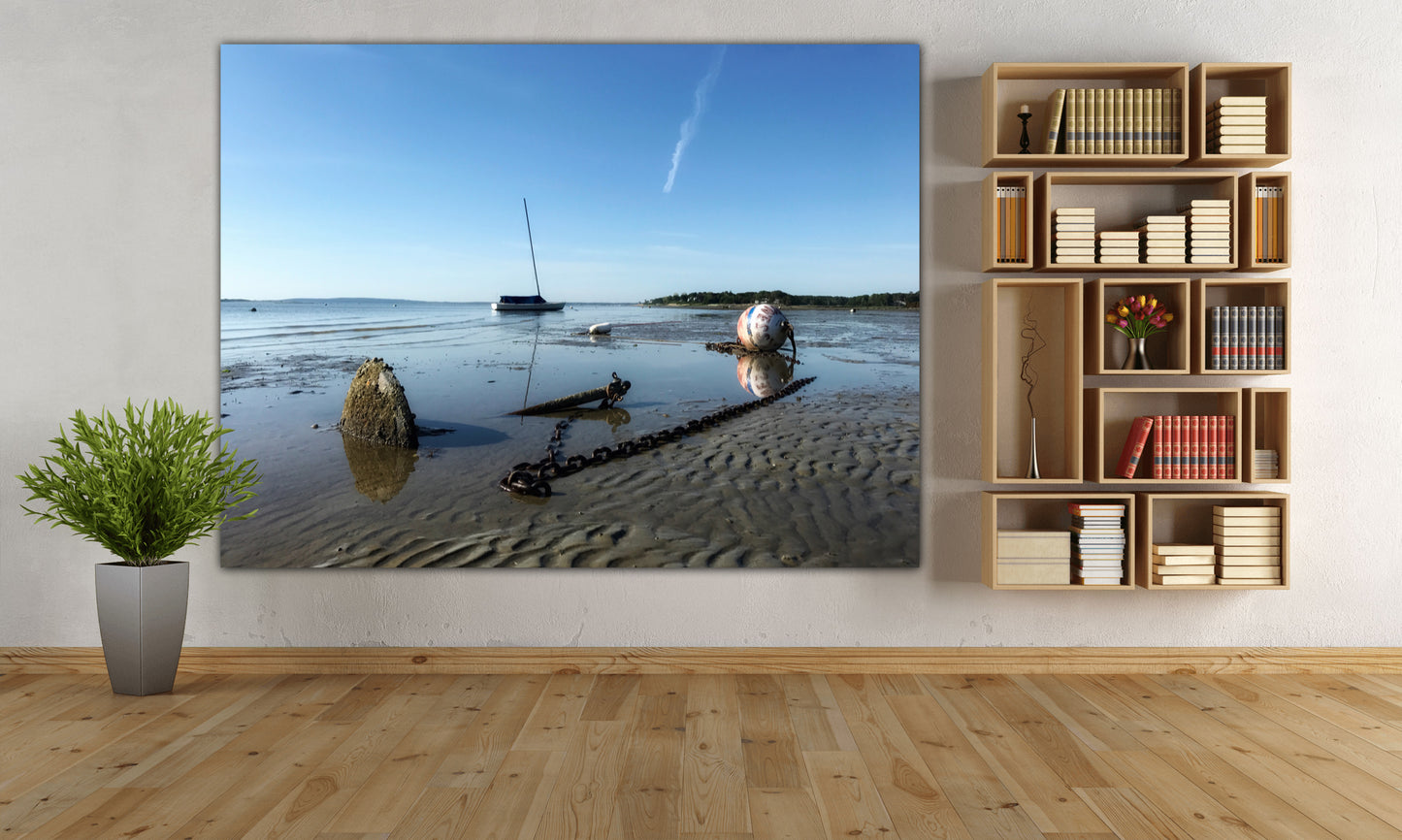 Resting in the Still of the Morning Duxbury Harbor - Canvas Print