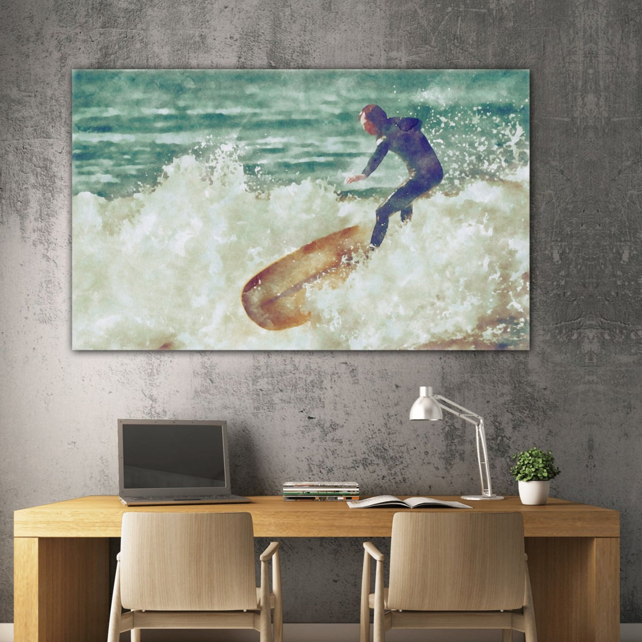 Riding a Wave Mission Beach - Classic Canvas Print