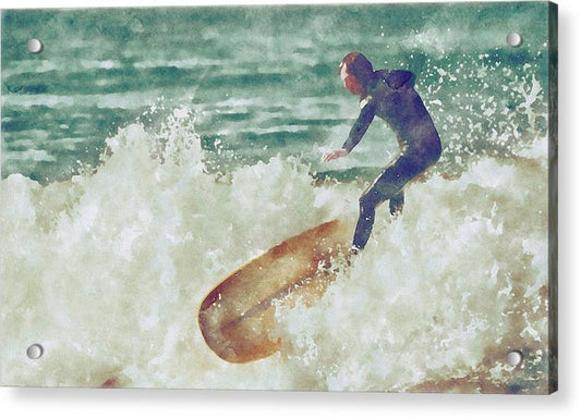 Riding a Wave Mission Beach - Classic Acrylic Print