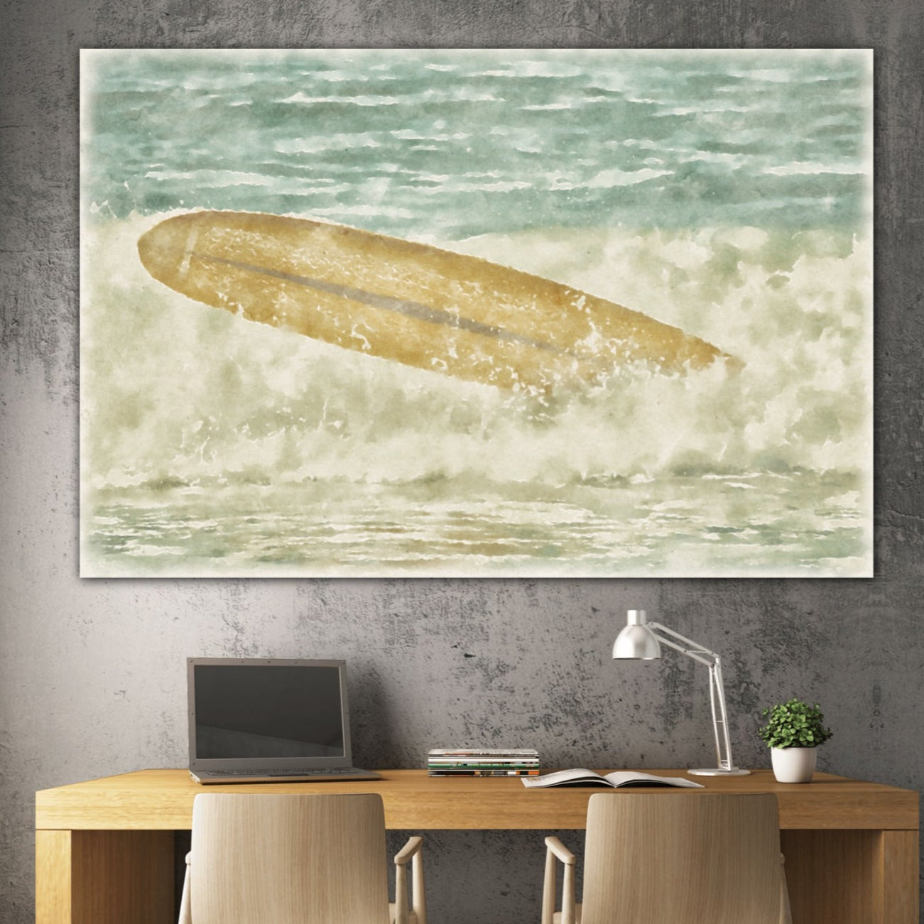 runaway surfboard acrylic print home office decor by jacqueline mb designs