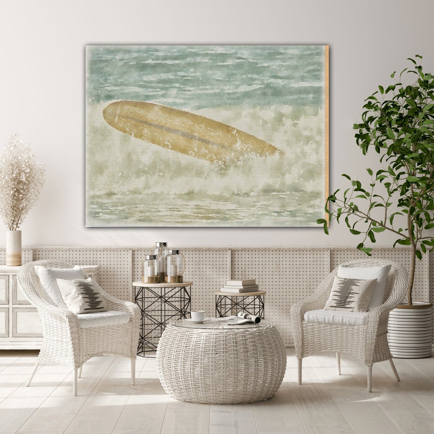 runaway surfboard wood print for home decor by jacqueline mb designs