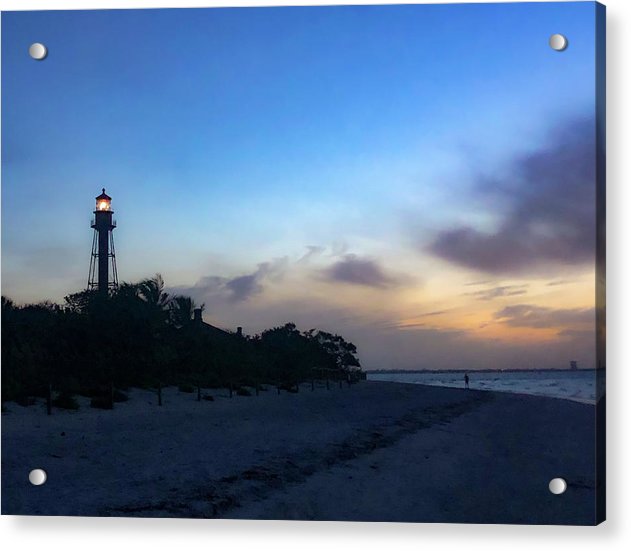 sanibel lighthouse acrylic print with posts by jacqueline mb designs