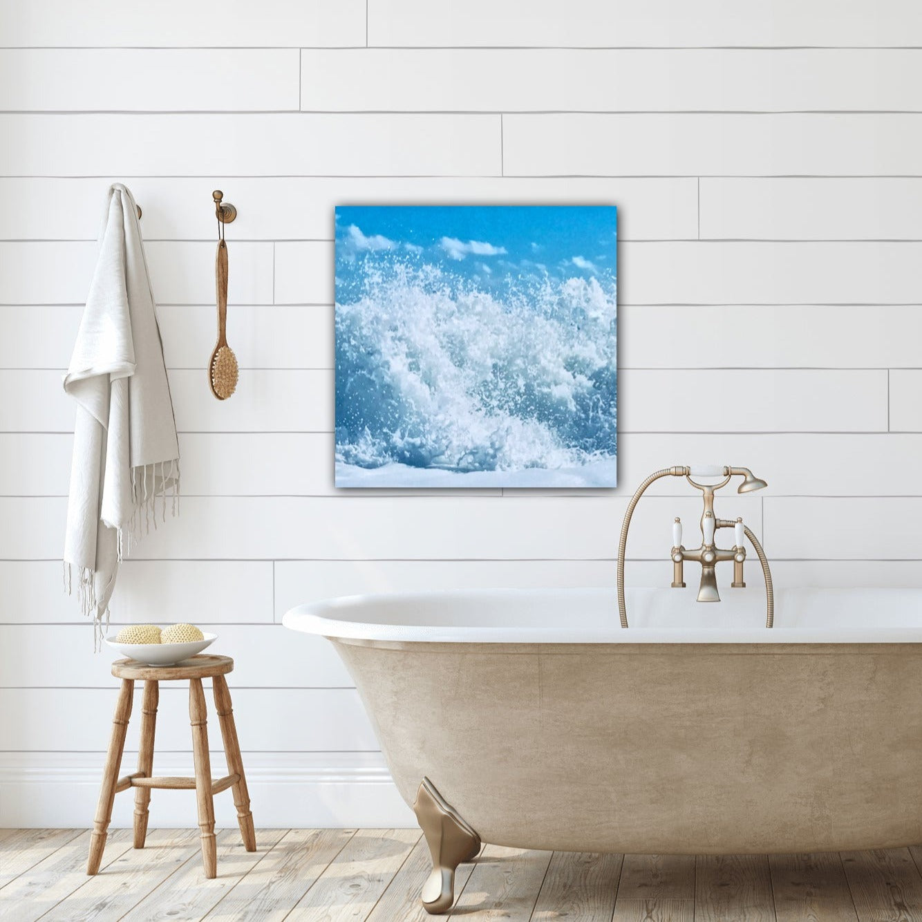 Sea bubbles canvas bathroom decor jacqueline mb designs