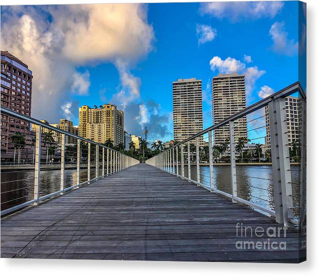 Stroll Down the Boardwalk to Palm Beach - Canvas Print