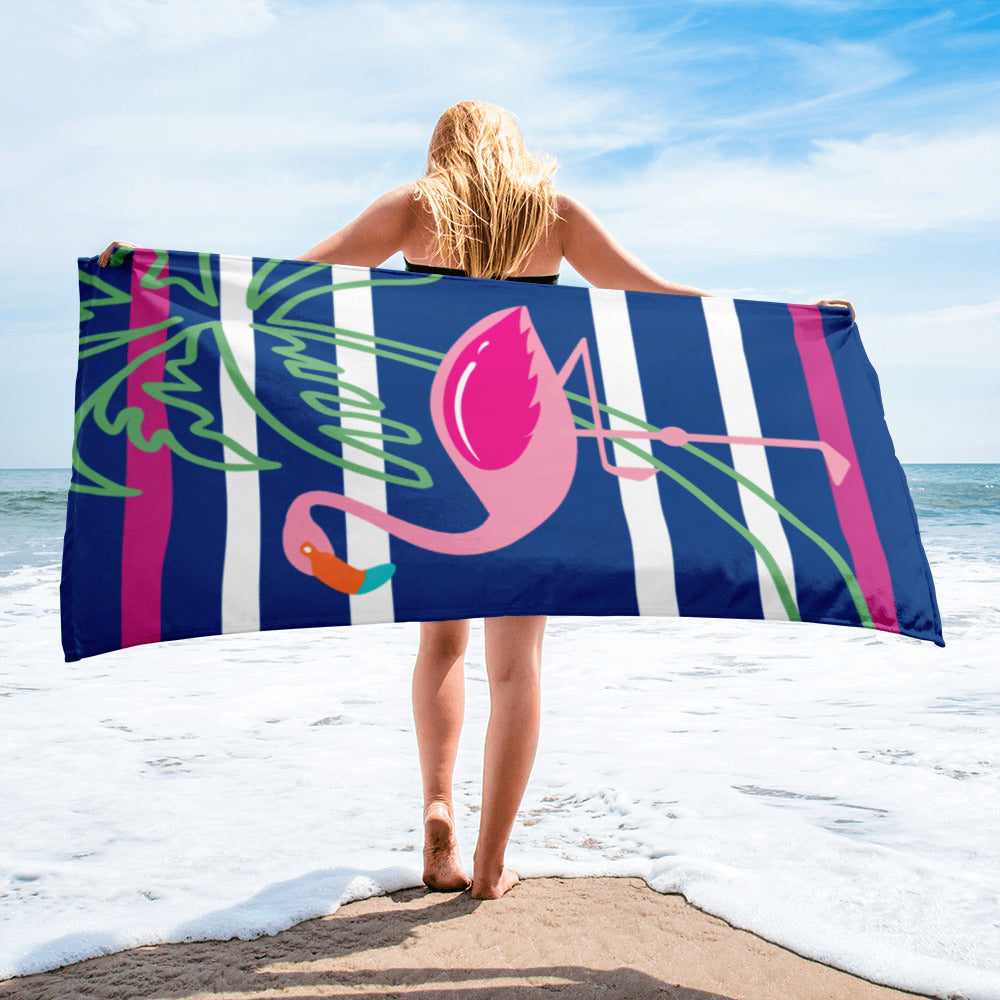 Tropical Pelican - Beach Towel