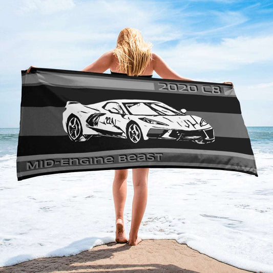 C8 Mid-Engine Beast - Beach Towel