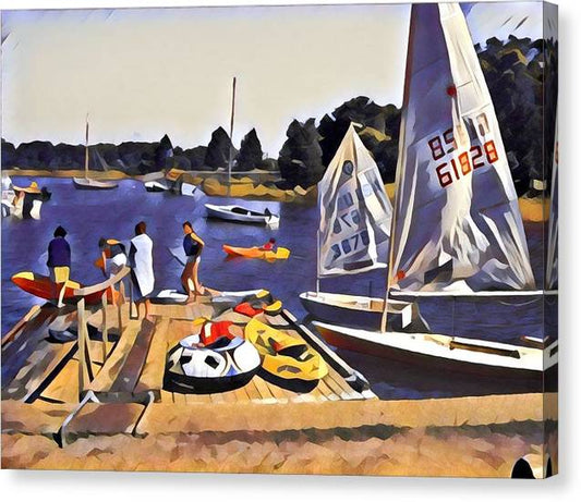 Sundays Family Boat Time - Classic Canvas Print