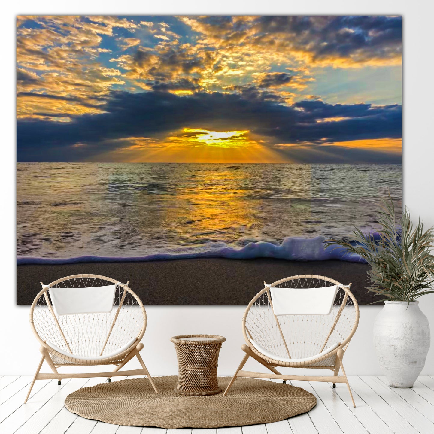 Sun Shinning Through the Clouds - Classic Canvas Print