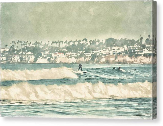 Surfing the Waves Mission Beach - Classic Canvas Print